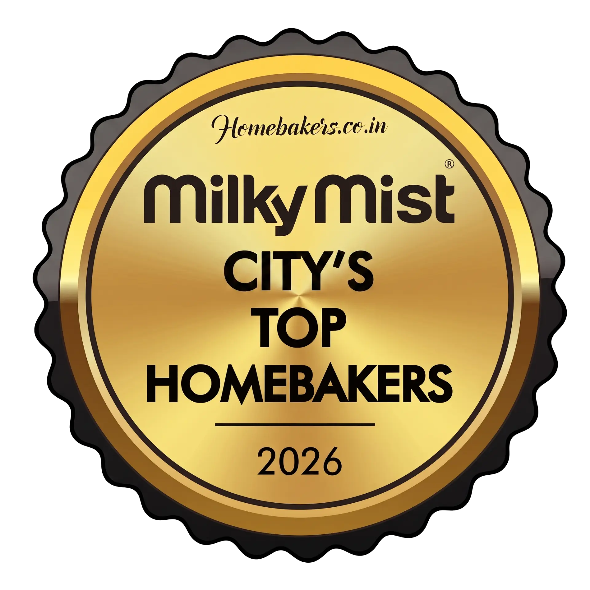 Milky Mist City's Top Homebakers 2026 award badge